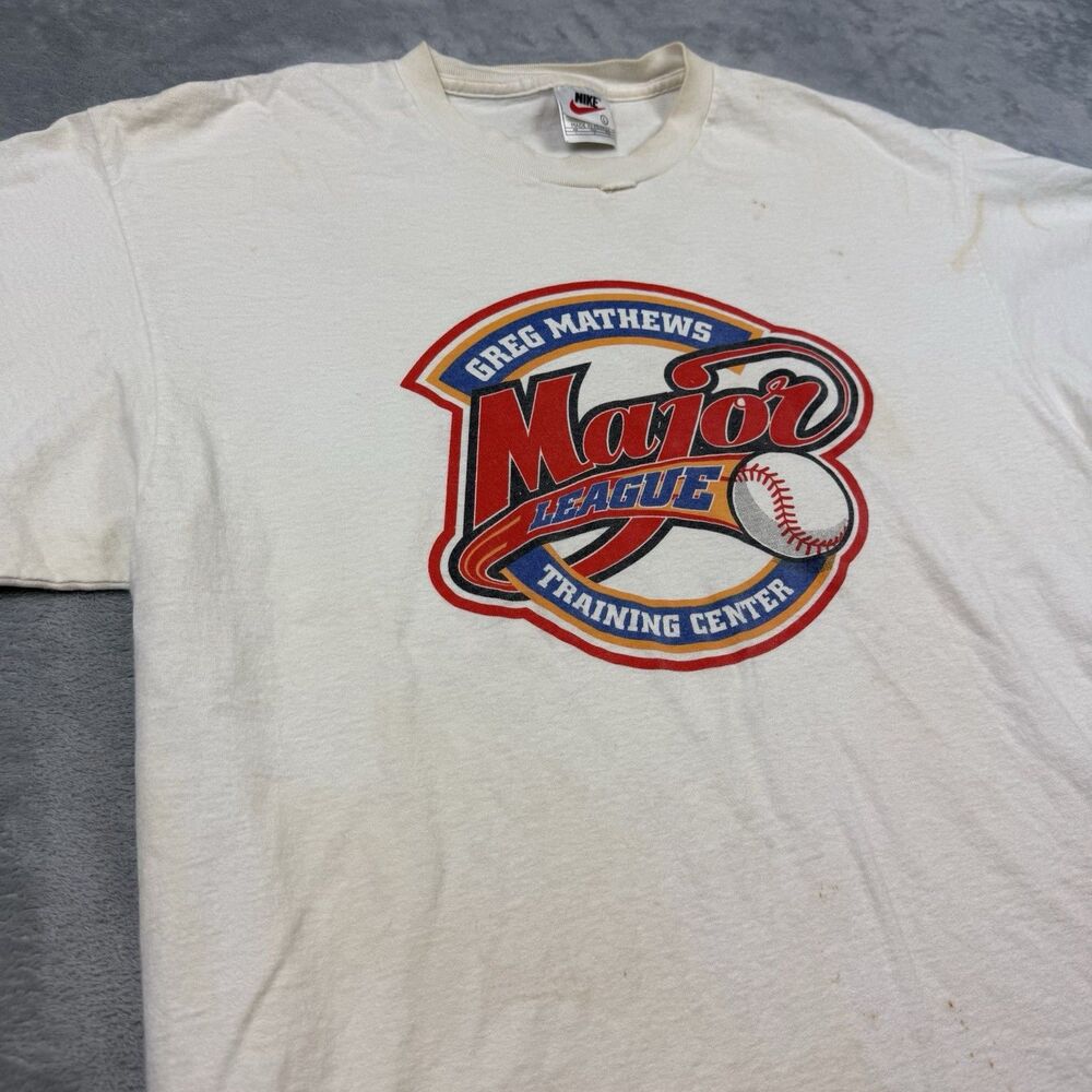 Vintage 90s Nike Greg Mathews Major League Training Center Baseball T-Shirt L - Picture 2 of 8